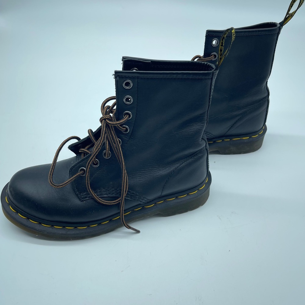 Dr. Martens 1460‎ Ankle Boots Leather Combat Black Lace Up Women's US 6 - Picture 2 of 8